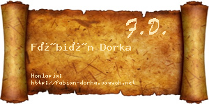 Fábián Dorka névjegykártya