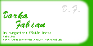 dorka fabian business card